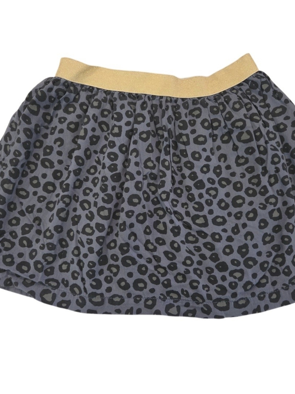 Carter's Gray Leopard Print Skirt with Gold Waistband
